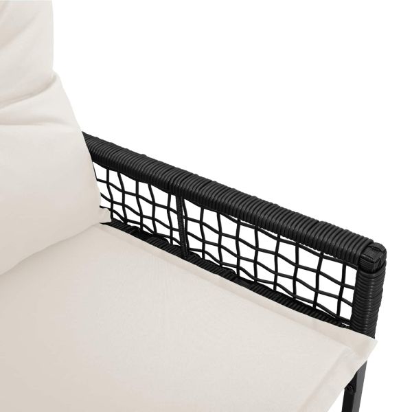 Външна пейка Черно и кремаво бяло 118 x 55 x 82 см