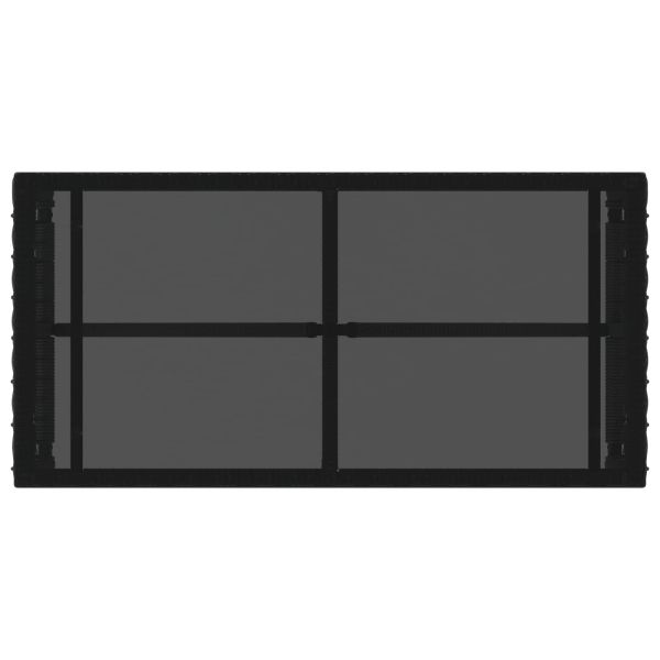 Маса за открито Черен 80 x 40 x 40 cm PE Ратаново и Стъкло