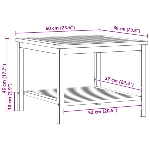 Странична маса Натурален маслен 60 x 60 x 45 cm