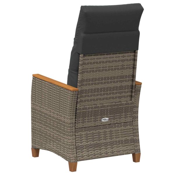 Лежанка за градина Сив и тъмен сив 64 x 57,5 x 112 см полиратан