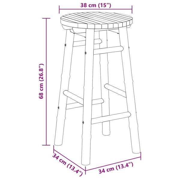 Градински стол Естествен Ø 38 x 68 см Бамбук