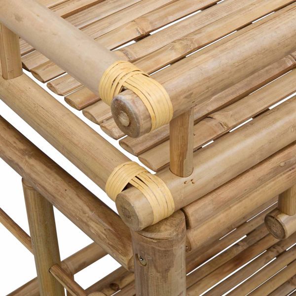 Количка за вино с колела Естествен 85 x 50 x 93 см Бамбук