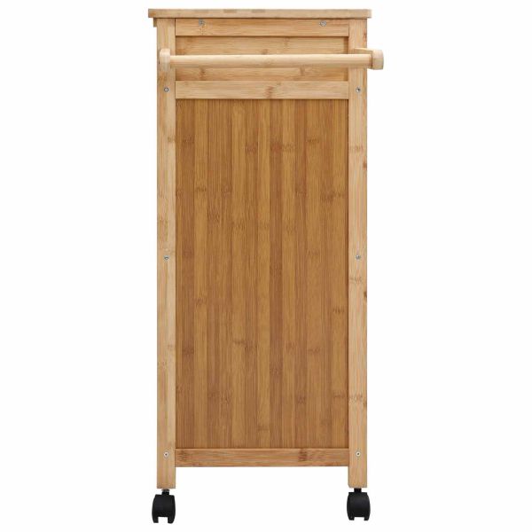 Кухненска количка с колела Естествен 90,5 x 36 x 86,5 см Бамбук
