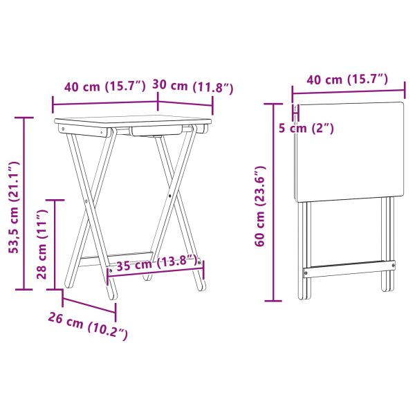 Кухненска маса Естествен 40 x 30 x 53,5 см Бамбук