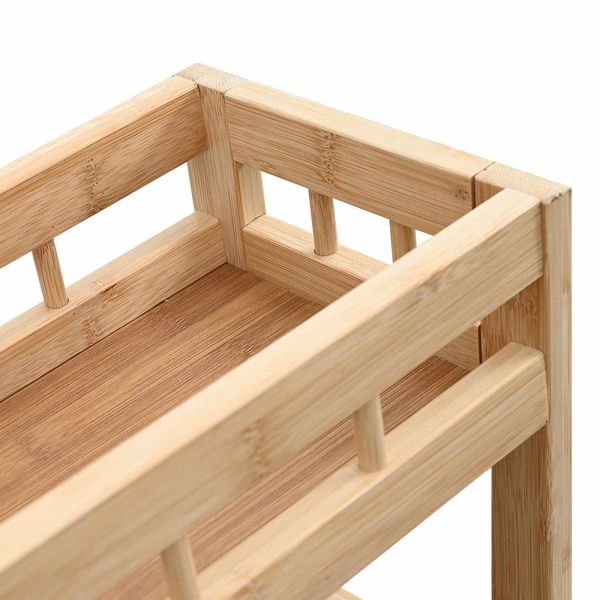 Кухненска количка с колела Естествен 60 x 18 x 97 см Бамбук