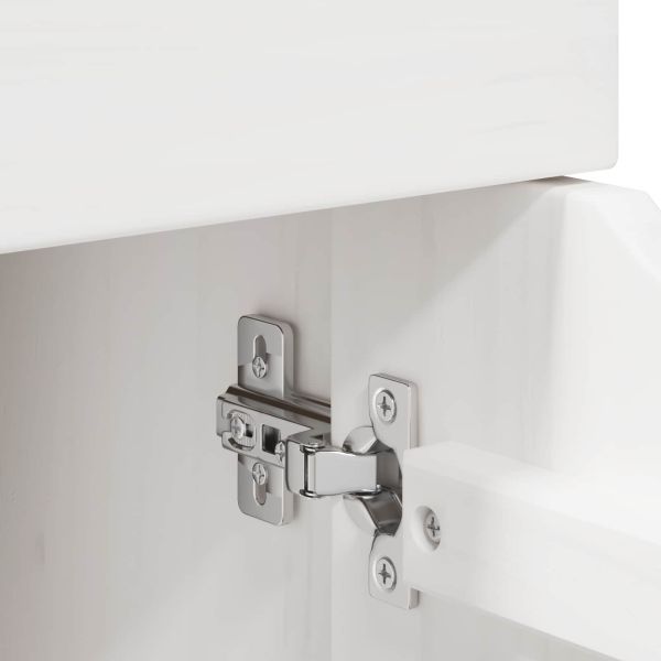 Плъзгащ кабинет с колело Бяло 63,5 x 39 x 65,5 см Солиден бор