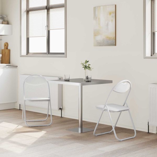 Сгъваем стол 2 pcs Бял 48 x 43,5 x 81 см Изкуствена