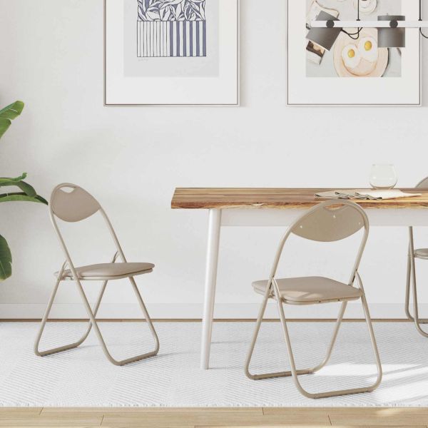 Сгъваем стол 2 pcs Пясък 48 x 43,5 x 81 см Изкуствена