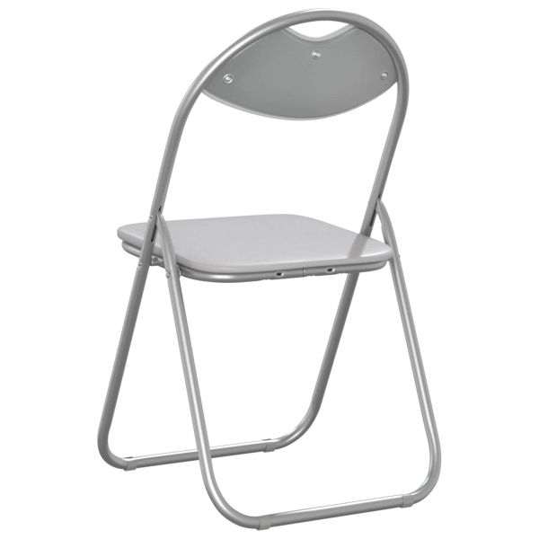 Сгъваем стол 8 pcs Бяло и сиво 48 x 43,5 x 81 см Изкуствена