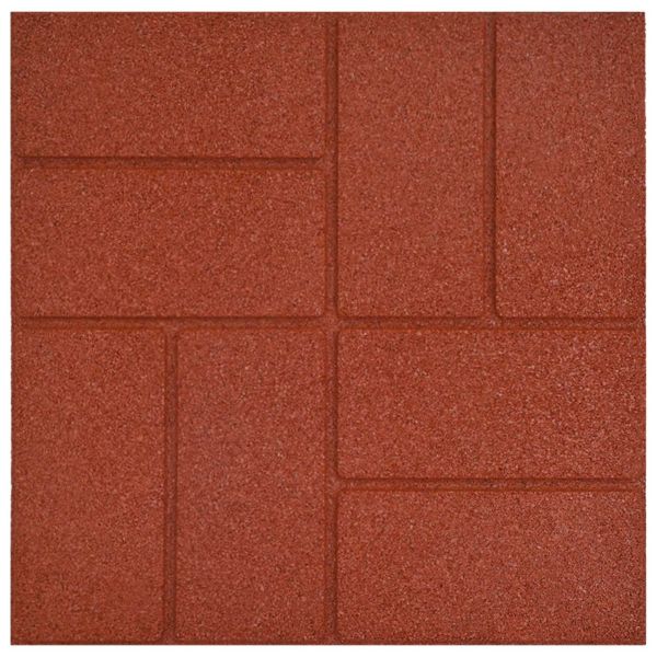 Стъпаловиден камък 6 pcs Червено 40,5 x 40,5 x 2 см Каучук