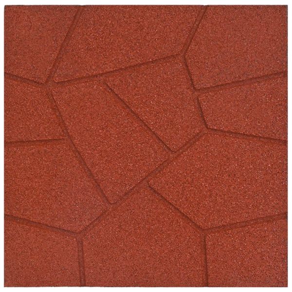 Стъпаловиден камък 6 pcs Червено 40,5 x 40,5 x 2 см Каучук