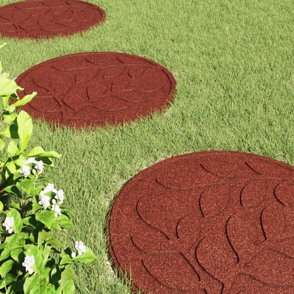 Стъпаловиден камък 6 pcs Червено Ø 44 x 2 см Каучук