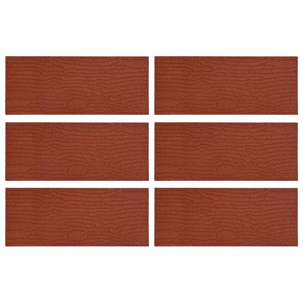 Стъпаловиден камък 6 pcs Червено 60,5 x 25 x 2 см Каучук