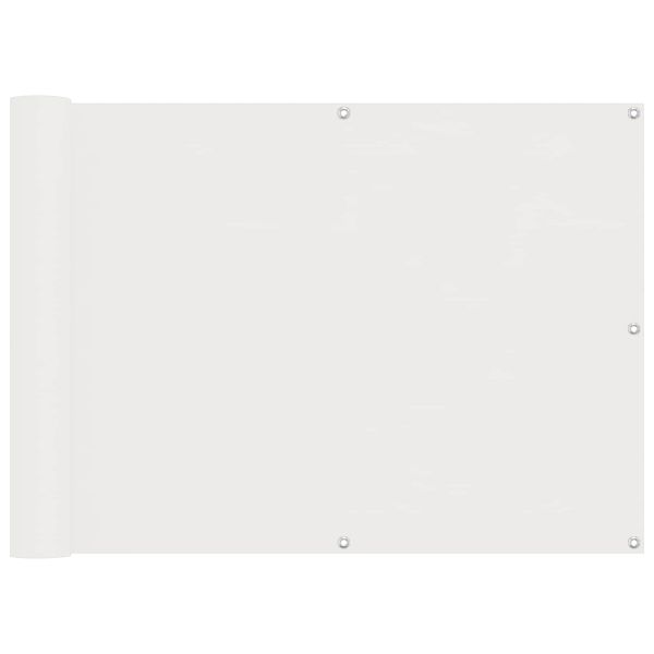 Балконен екран Бял 75 x 200 cm PU покрит оксфорд алу