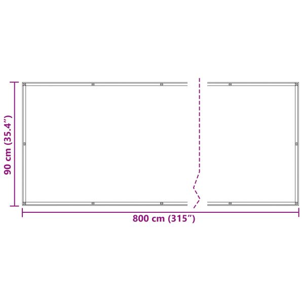 Балконен екран Бургундско червен 90 x 800 cm