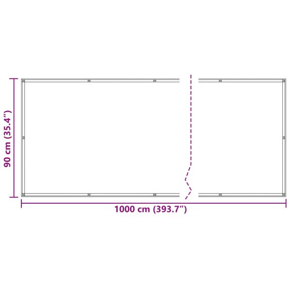 Балконен екран Бургундско червен 90 x 1000 cm