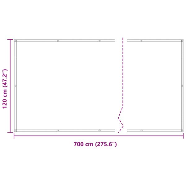 Балконен екран Бургундско червен 120 x 700 cm