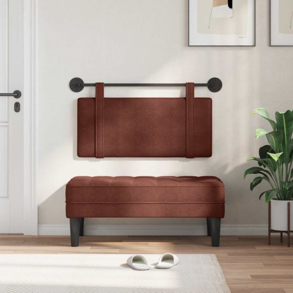 Висяща табла Лъскаво кафяво 90 x 55 x 5 см Антично PU