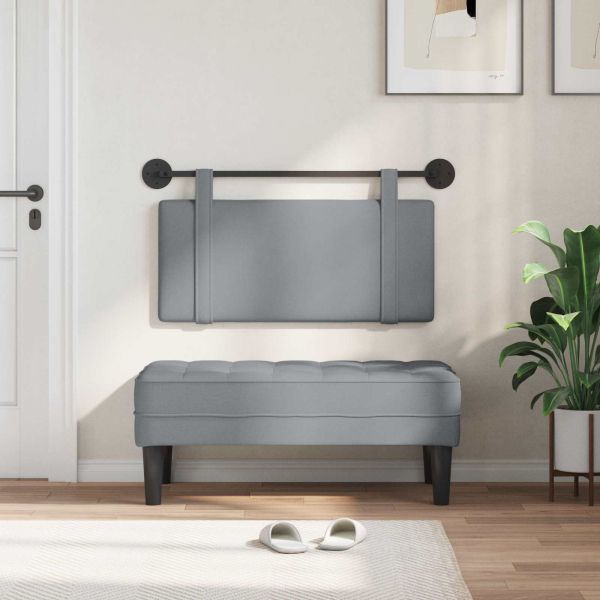 Висяща табла Едноцветен Светлосиво 100 x 55 x 5 см текстил