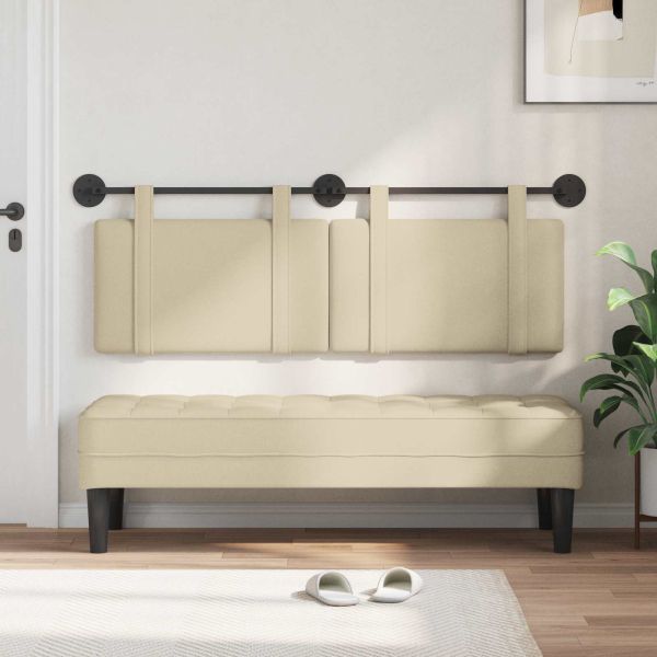 Висяща табла Монтиране на стена Крем 130 x 55 x 5 см текстил