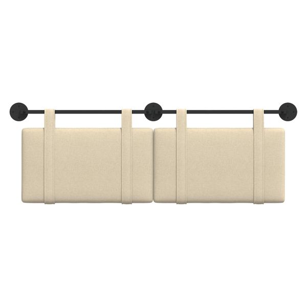 Висяща табла Монтиране на стена Крем 130 x 55 x 5 см текстил