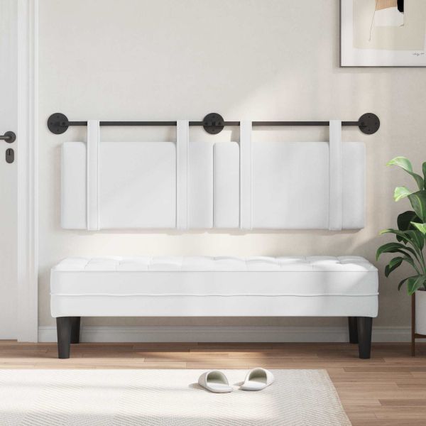 Висяща табла Монтиране на стена Бял 130 x 55 x 5 см текстил