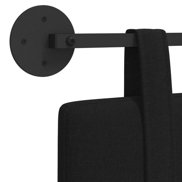 Висяща табла Монтиране на стена Черен 150 x 55 x 5 см текстил