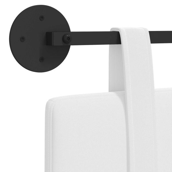 Висяща табла Монтиране на стена Бял 210 x 55 x 5 см текстил