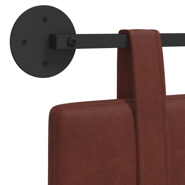 Висяща табла Лъскаво кафяво 210 x 55 x 5 см Антично PU