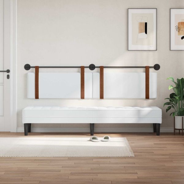 Висяща табла Монтиране на стена Бял 210 x 55 x 5 см Антично PU