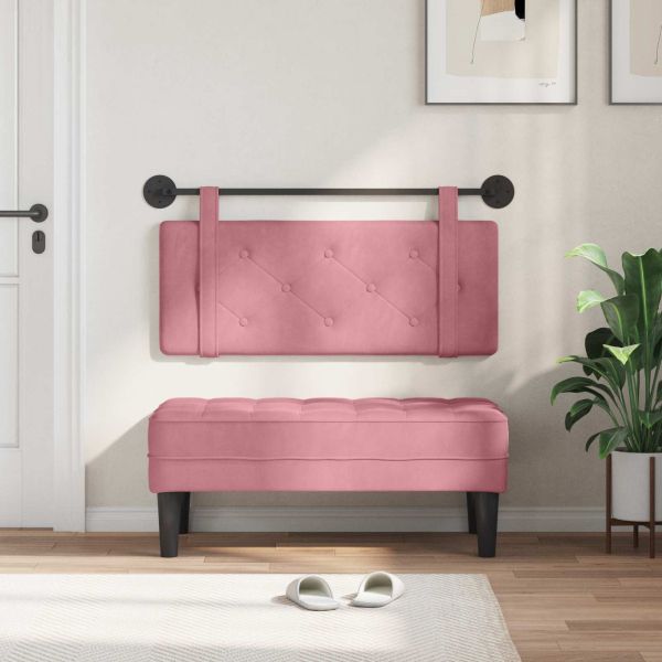 Висяща табла Монтиране на стена Розово 110 x 55 x 5 см Кадифе