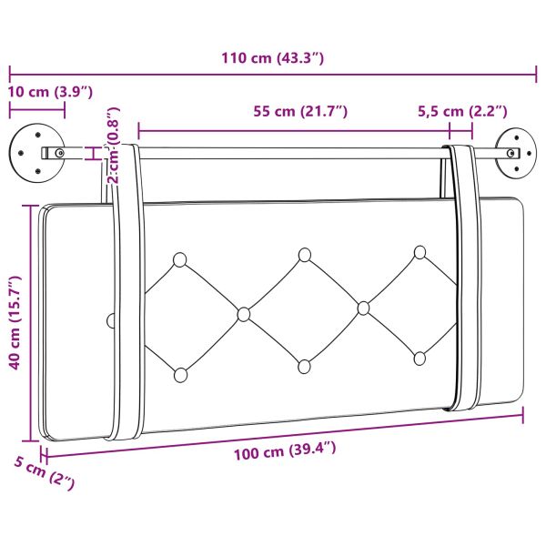 Висяща табла Полицейско синьо 110 x 55 x 5 см Кадифе