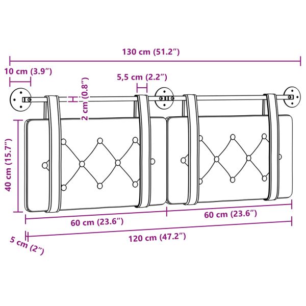 Висяща табла Полицейско синьо 130 x 55 x 5 см Кадифе