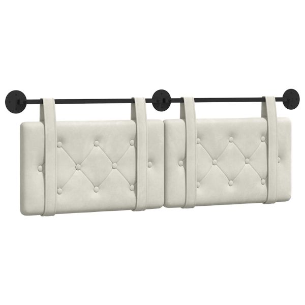 Висяща табла Монтиране на стена Крем 150 x 55 x 5 см Кадифе