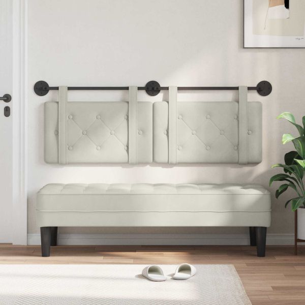 Висяща табла Монтиране на стена Крем 150 x 55 x 5 см Кадифе