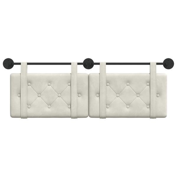 Висяща табла Монтиране на стена Крем 150 x 55 x 5 см Кадифе