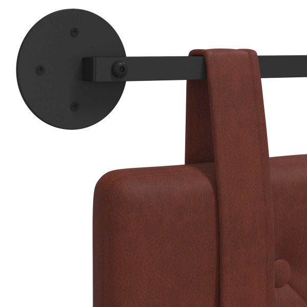 Висяща табла Лъскаво кафяво 150 x 55 x 5 см Антично PU