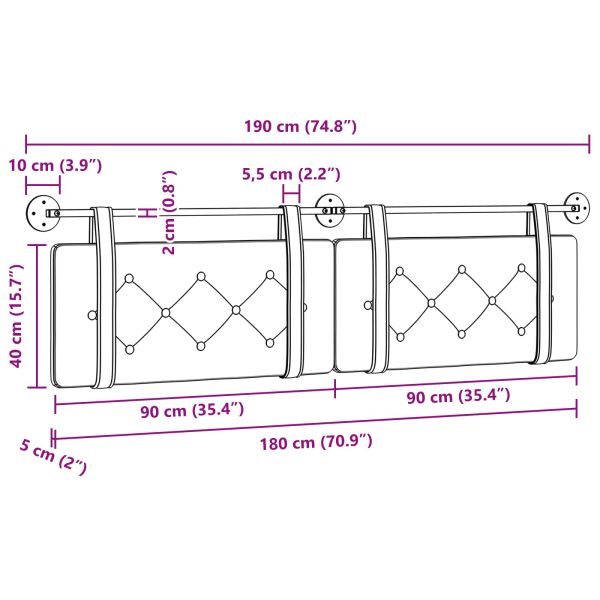 Висяща табла Кафяво 190 x 55 x 5 см Изкуствена