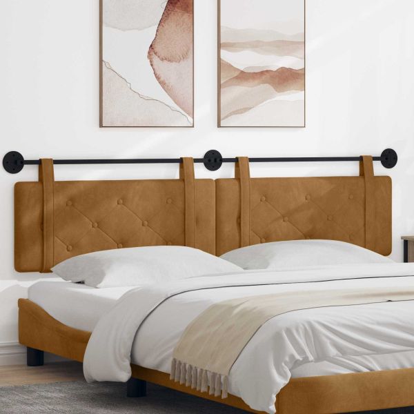 Висяща табла Монтиране на стена Кафяво 210 x 55 x 5 см Кадифе