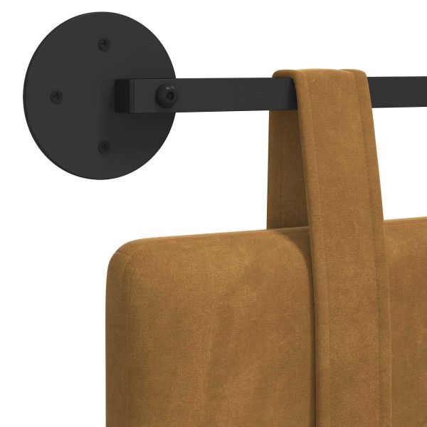 Висяща табла Монтиране на стена Кафяво 210 x 55 x 5 см Кадифе