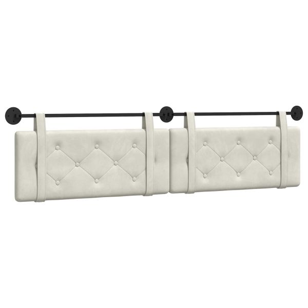 Висяща табла Монтиране на стена Крем 210 x 55 x 5 см Кадифе