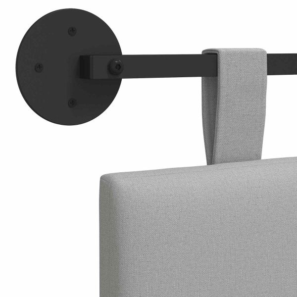 Висяща табла На райета Облачно сиво 150 x 55 x 5 см текстил