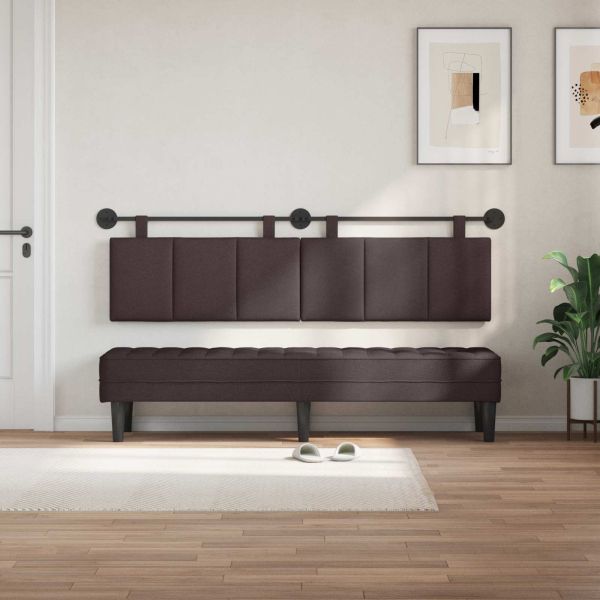 Висяща табла На райета Тъмен кафяв 190 x 55 x 5 см текстил