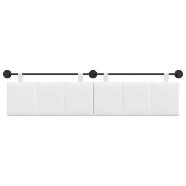 Висяща табла Монтиране на стена Бял 210 x 55 x 5 см текстил