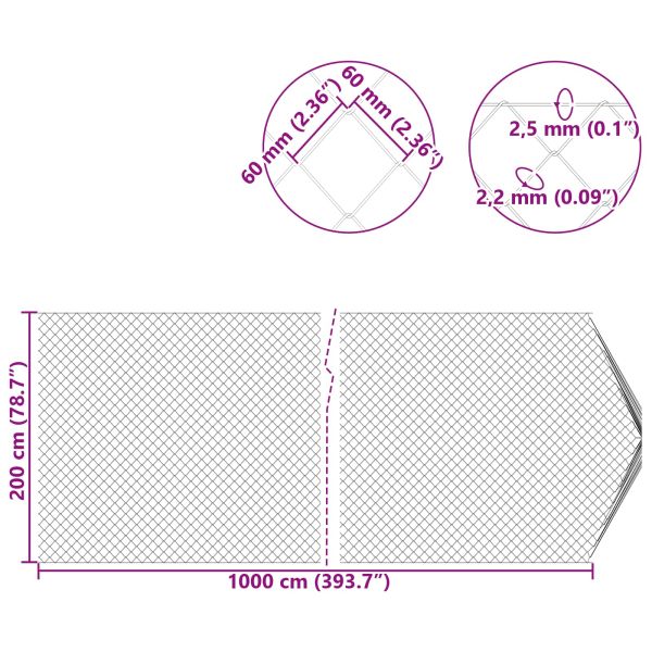 Оградa от мрежа Зелен 2 x 10 m Стомана