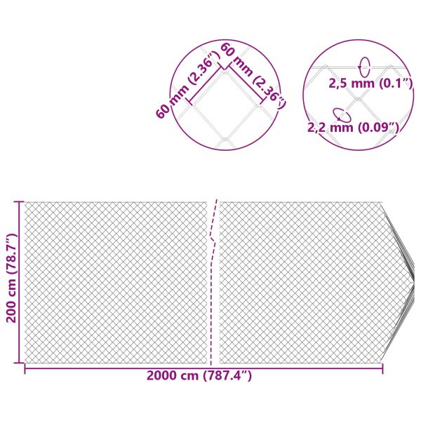 Оградa от мрежа Зелен 2 x 20 m Стомана