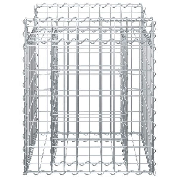 Габиона повдигнато легло Сребрист 50 x 50 x 60 cm