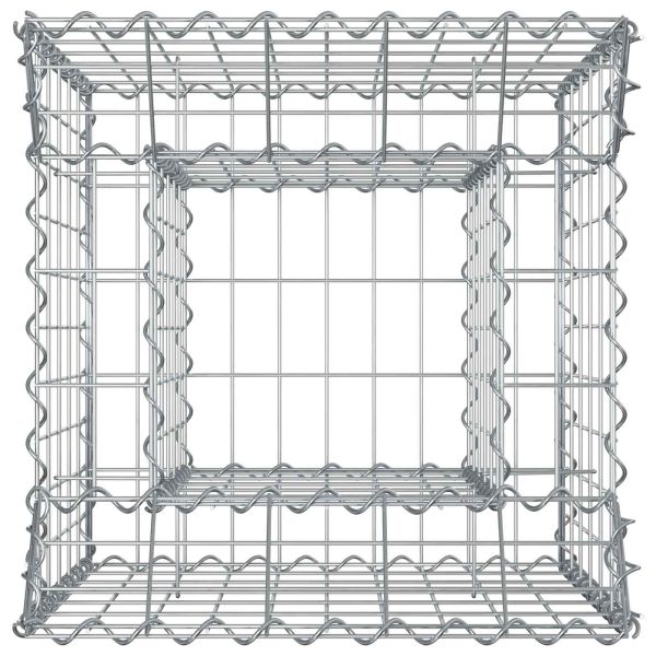 Габиона повдигнато легло Сребрист 50 x 50 x 60 cm