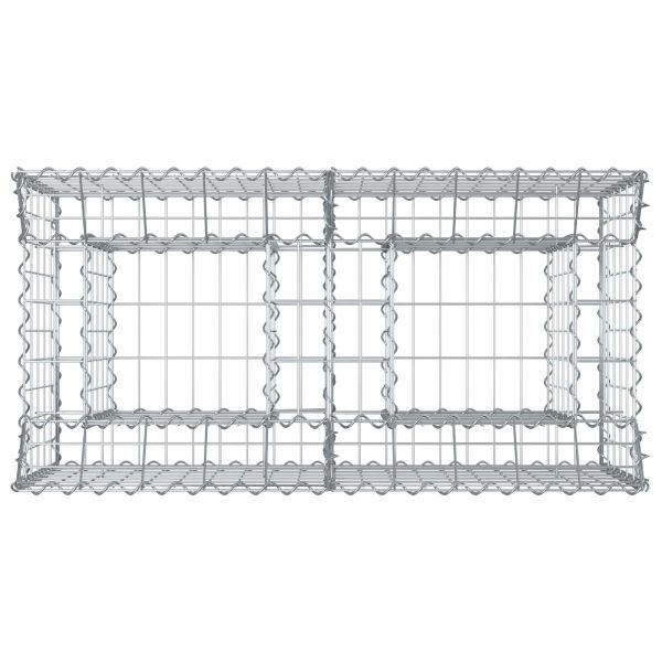 Габиона повдигнато легло Сребрист 100 x 50 x 60 см