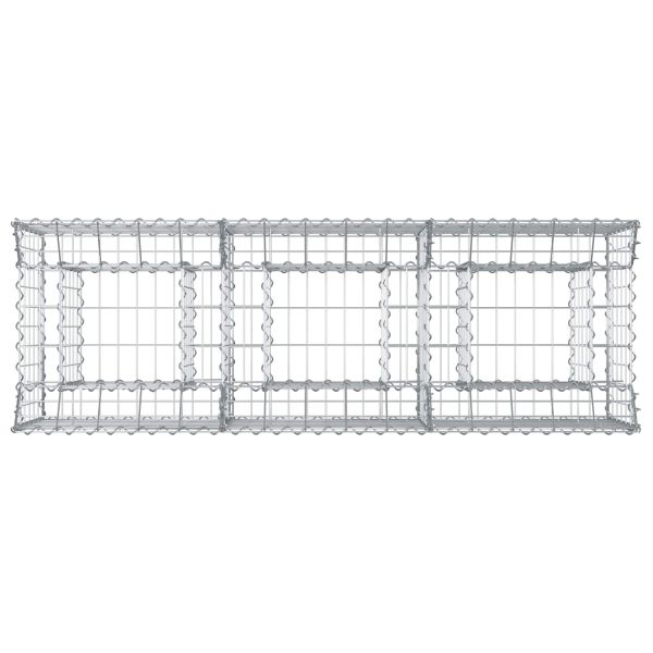 Габиона повдигнато легло Сребрист 150 x 50 x 60 см